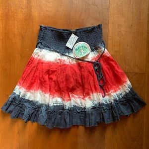 Tie dye skirt MEDIUM RED WHITE AND BLUE!!!!!